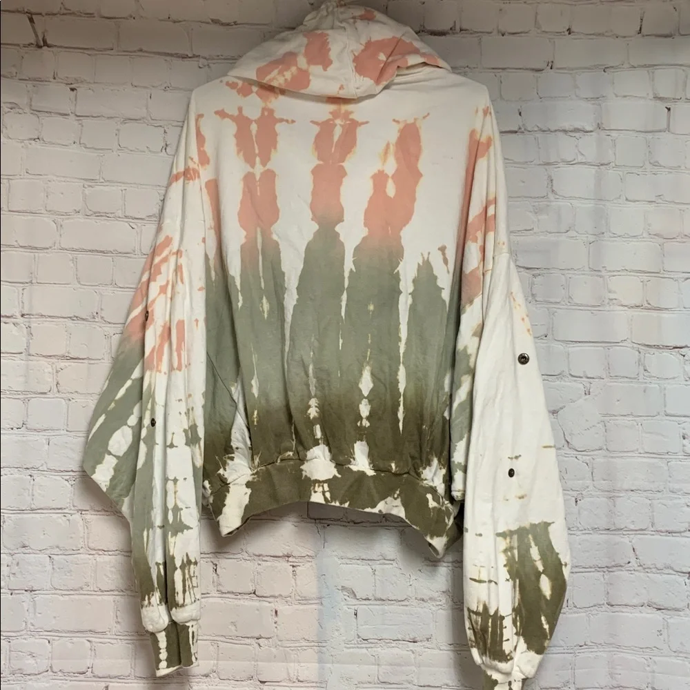 Young Fabulous & Broke Raissa Peach and Cream Tie-Dye Hoodie Size M L - Picture 7 of 9
